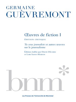 cover image of Oeuvres de fiction 1, édition critique